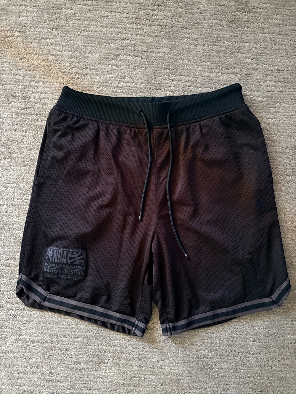 NBA Black Mesh Athletic Shorts with Drawstring